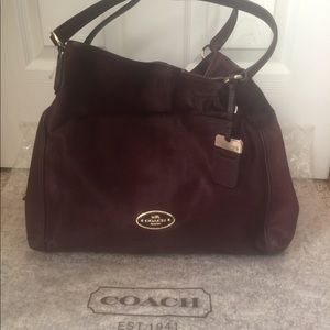 Coach Oxblood Haircalf Large Edie Shoulder Bag